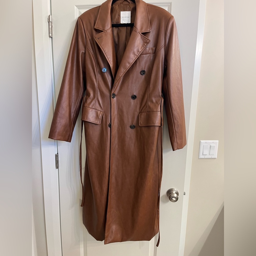 Faux leather trench coat, size XL